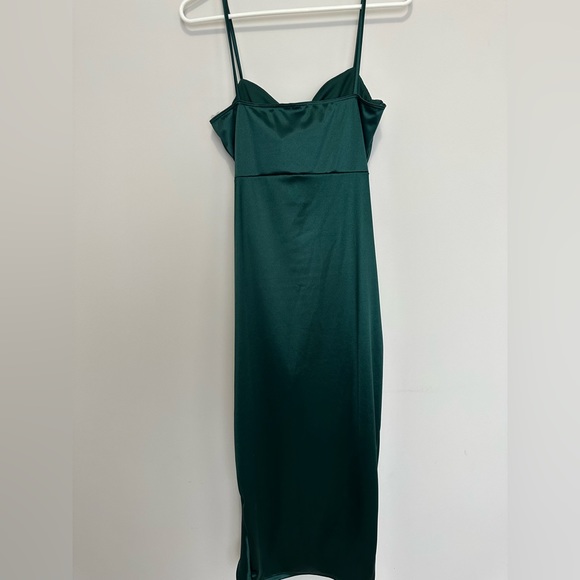 Windsor festive mood ruched midi dress size M emerald green - Picture 2 of 4